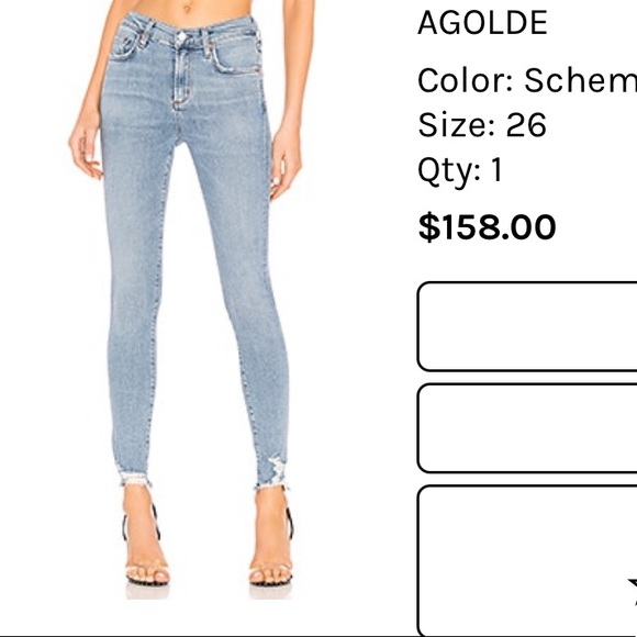 Agolde Sophie high rise skinny jeans medium light wash slight distressing - Picture 4 of 10